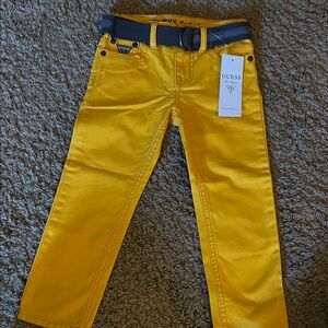 Guess Kids (Boys) Vibrant Yellow Trousers with Belt